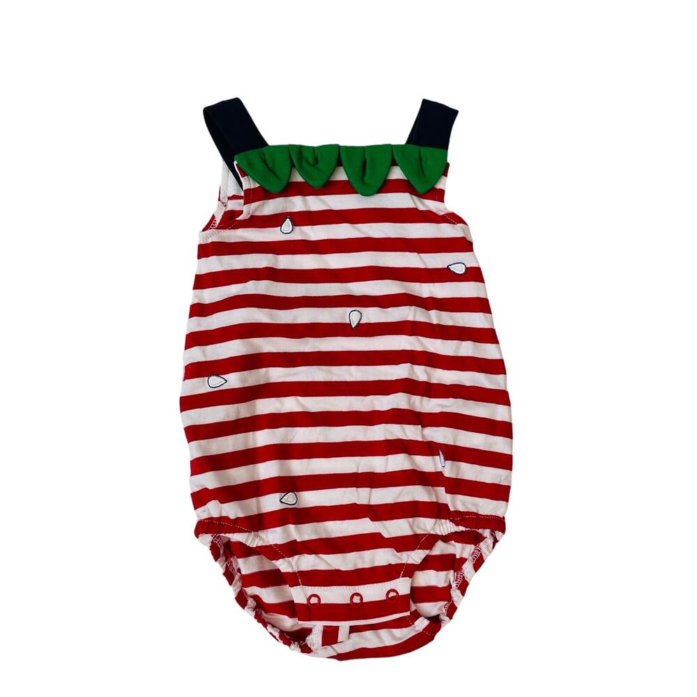NWT Florence Eiseman 18M Stipe Knit Strawberry Romper